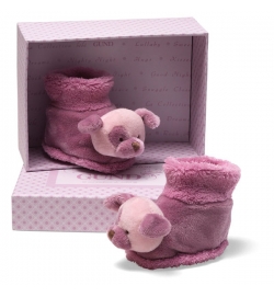 Baby Gund La Collection be’be’系列 的 紫紅色覆盆子甜心 小狗玩偶鞋禮盒裝 